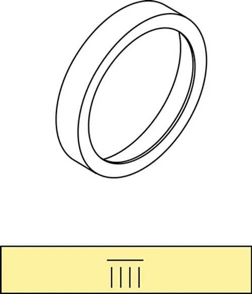 Dekorring in runder Form, abgebildet vor neutralem Hintergrund. Teil des Modells von Ideal Standard für Kopfbrausen.